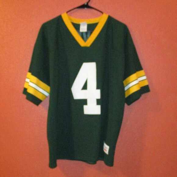 NFL Packers Brett Favre Vintage 1996 Men Large Green Yellow White Logo 7 Jersey - Picture 7 of 13